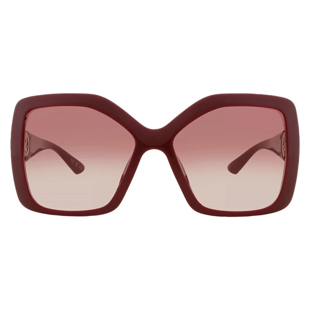 NWT Gucci GG2015S Burgundy Oversized 59mm Sunglasses